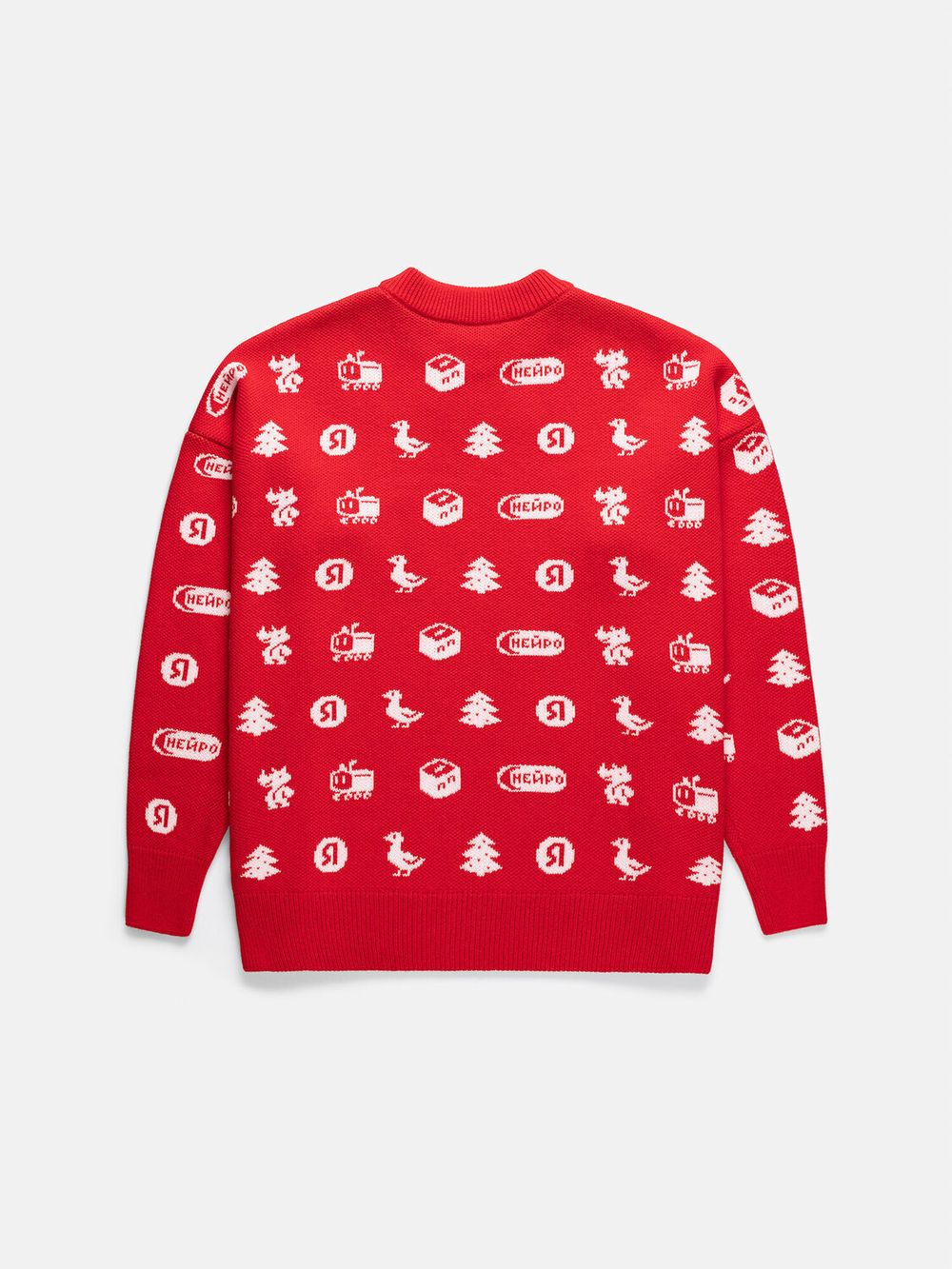 Свитер Яндекс Рождественский красный / белый