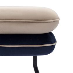 Пуф Pea, велюр, бежевый/темно-синий