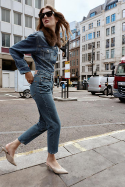 ZARA ДЖИНСЫ MOM FIT COMFORT Z.01 С ВЫСОКОЙ ПОСАДКОЙ, ЗЕЛЕНОВАТО-СИНИЙ