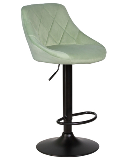 Стул барный DOBRIN LOGAN BLACK, мятный велюр (MJ9-87)