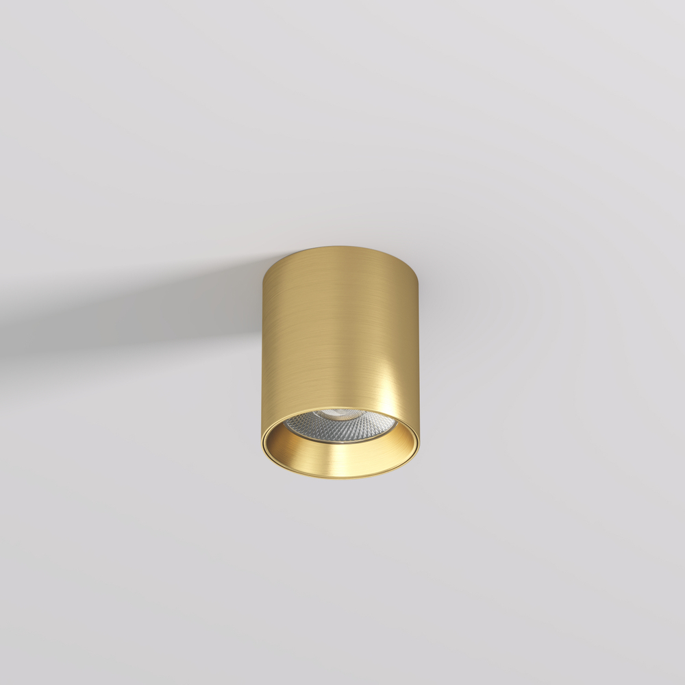 DK2610-SB Накладной светильник SHINE TUBE со светодиодом, D70*H80, IP20, 3000К, 10W, RA?90, сатинированная латунь, алюминий