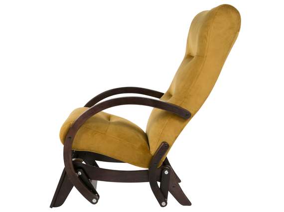 Кресло-качалка маятник Мэтисон ткань охра, каркас венге структура