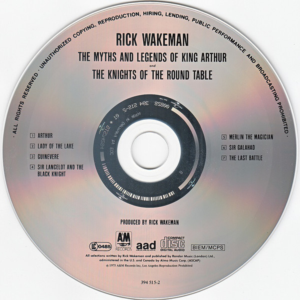 Rick Wakeman / The Myths And Legends Of King Arthur And The Knights Of The Round Table (CD)