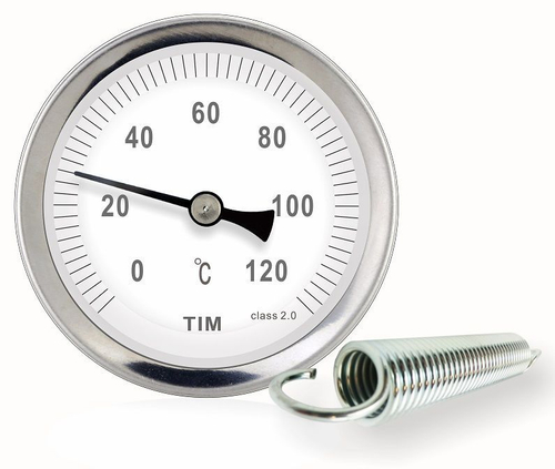 Термометр накладной с пружиной 1/4" (0-120"С) TIM