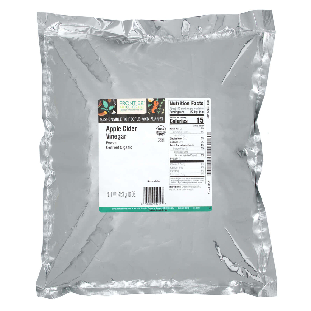 Frontier Co-op, Органический яблочный уксус в порошке, 453 г (16 унций)