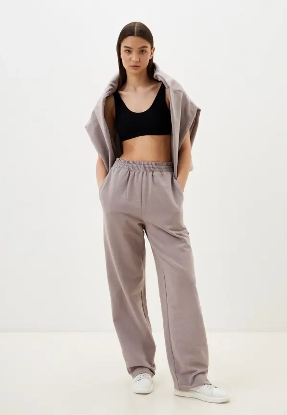 Свободные брюки из футера с начёсом