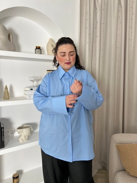 Рубашка базовая голубая