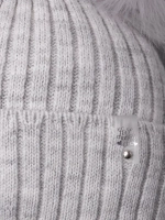 Шапка зимняя детская с помпонами и манишка