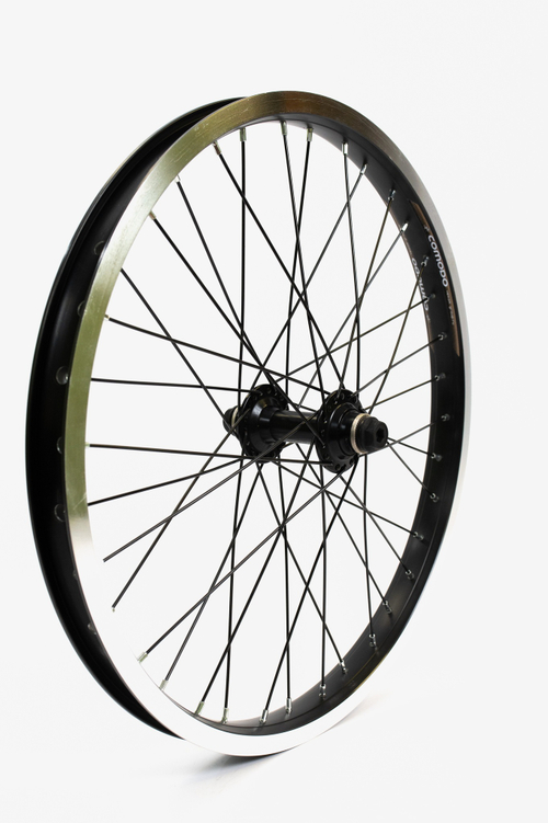 Колесо 20 COMODO переднее BMX ал. ус. черн, вт: ал. 36 отв, 14мм, болты, пром. черн., сп. черн.