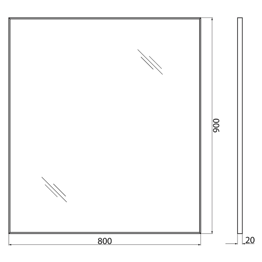 Зеркало BelBagno SPC-AL-800-900 Хром