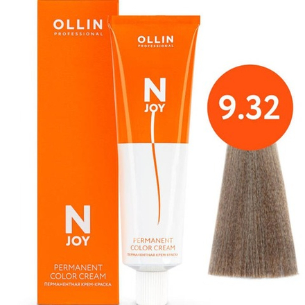 OLLIN PROFESSIONAL N-JOY - перманентная крем-краска для волос, 9/32 блондин золотисто-фиолетовый, 100 мл