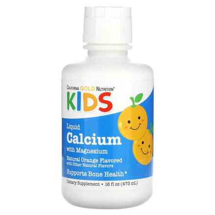 California Gold Nutrition, Детский жидкий кальций с магнием, 473 мл (16 жидк. Унций)