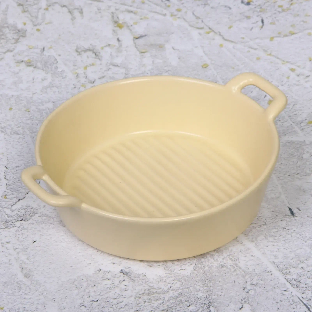 Форма керамическая для запекания «Акварель» 20,5*17*5,5см, бежевая