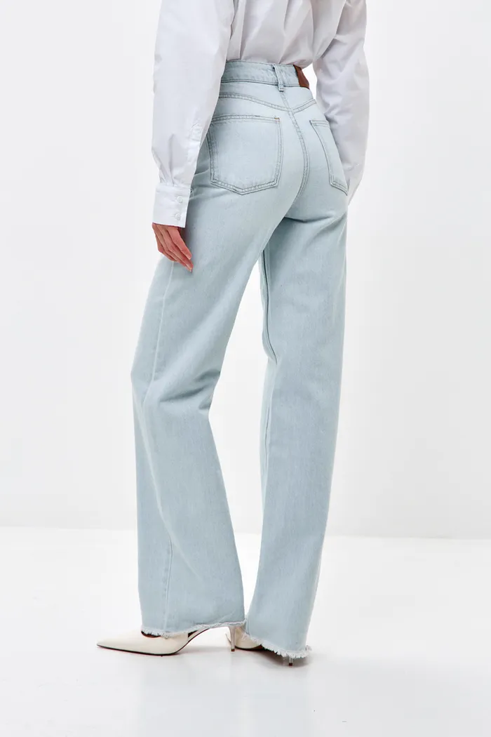 Джинсы Wide Leg голубого цвета