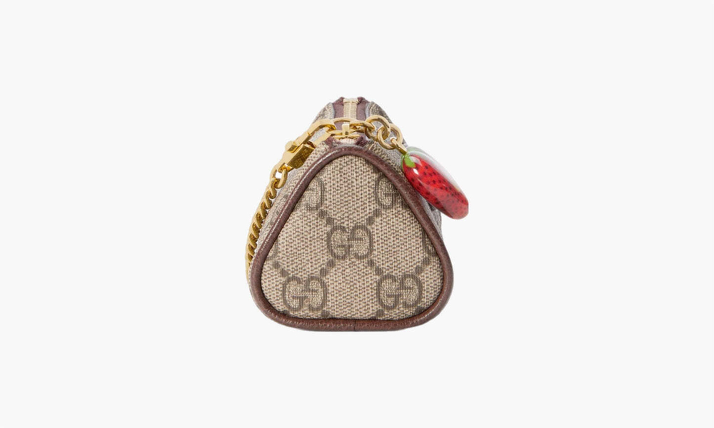 Сумка Gucci Double G Coin Purse Strawberry Wallet "Beige/Ebony"