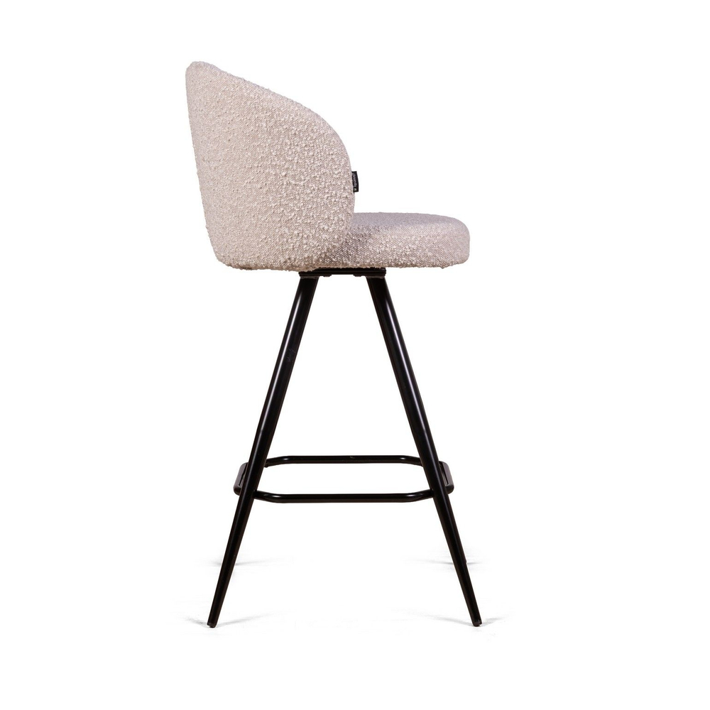 Стул полубарный Vito поворотный 360 градусов, букле серый