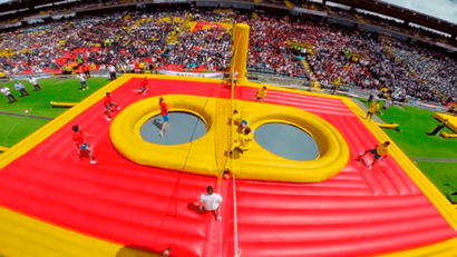 Площадка «Взлёт» для игры в Боссабол 17×9×5 м, двухуровневая