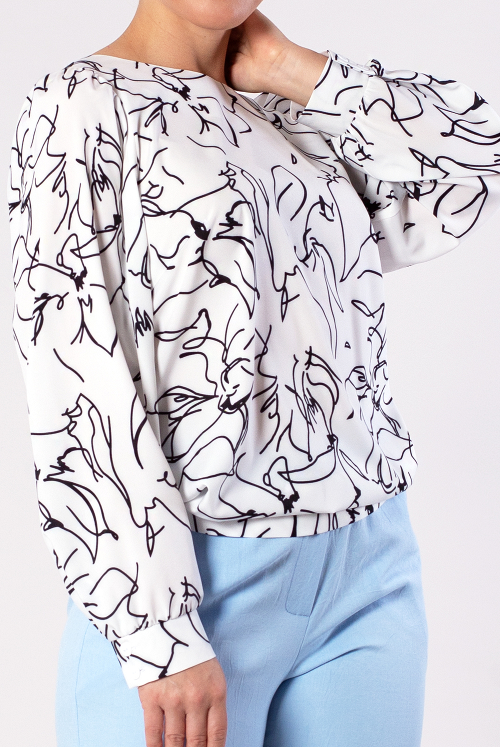 Блузка женская 4204ЛПА, графика #176Грк094204ЛПА
