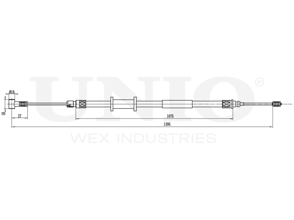 Трос стояночного тормоза задний UNIO CAB-60010