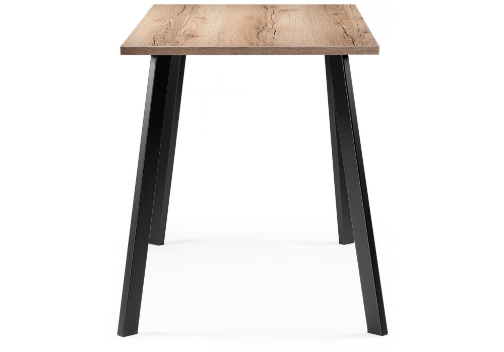 Стол Тринити Лофт 120х60х75 25 мм дуб делано светлый / черный матовый