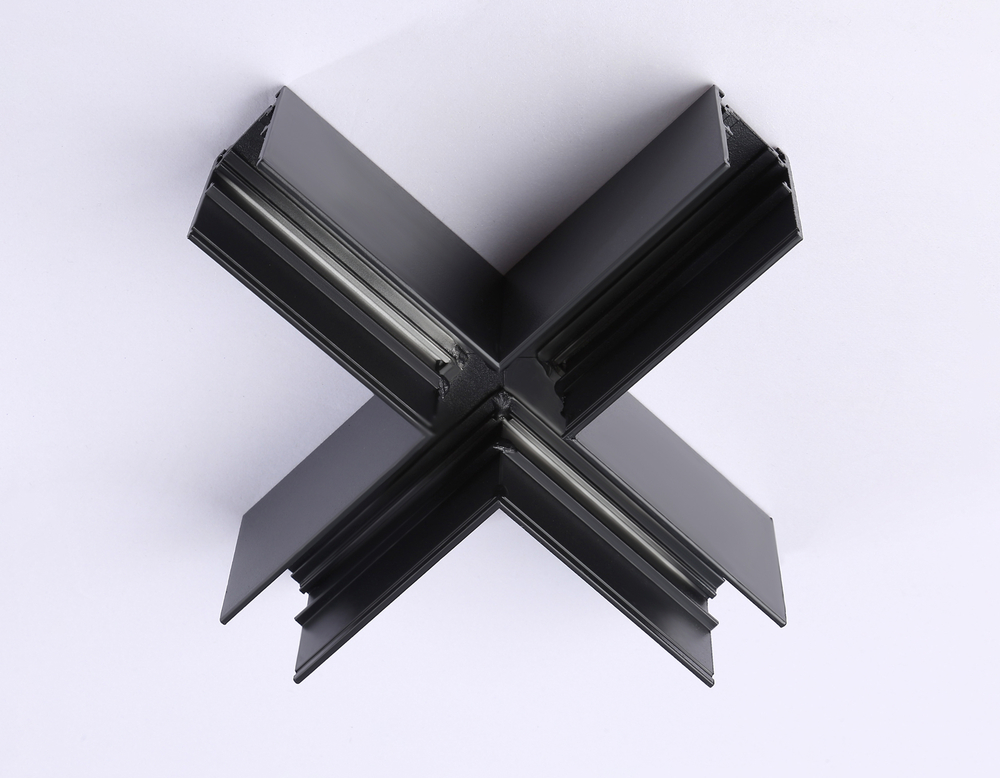 Коннектор X-образный для накладного шинопровода Magnetic GL3376 BK черный 170*170*53.7