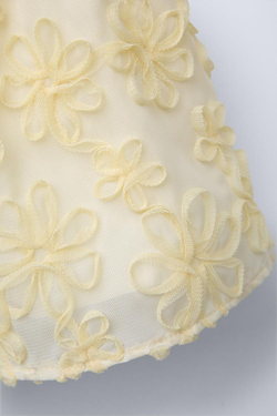 ZARA БЕРМУДЫ ИЗ ОРГАНЗЫ С ЦВЕТОЧНЫМ ПРИНТОМ, СВЕТЛО-ЖЕЛТЫЙ