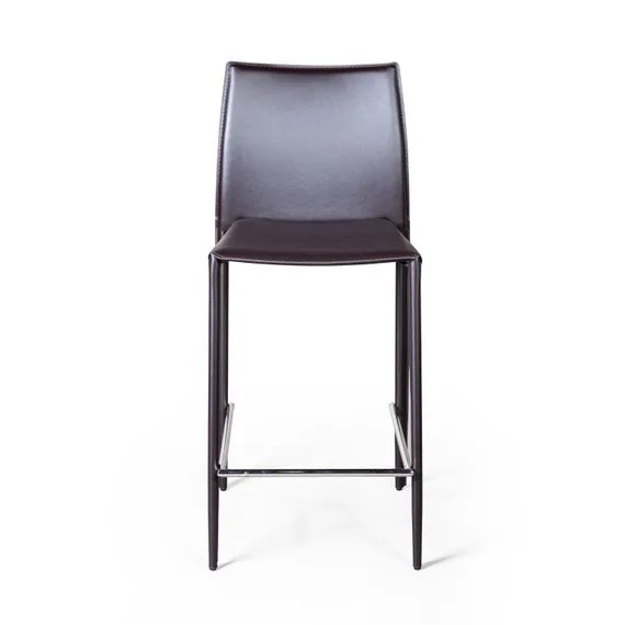 Полубарный стул Rolf темно-коричневая кожа