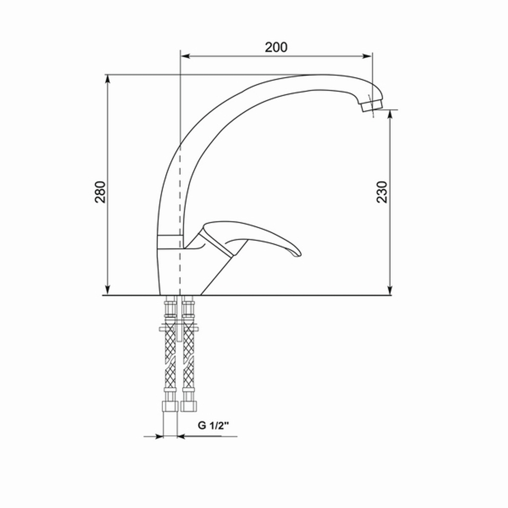 Смеситель для кухонной мойки MIXLINE ML-GS01 (526182)