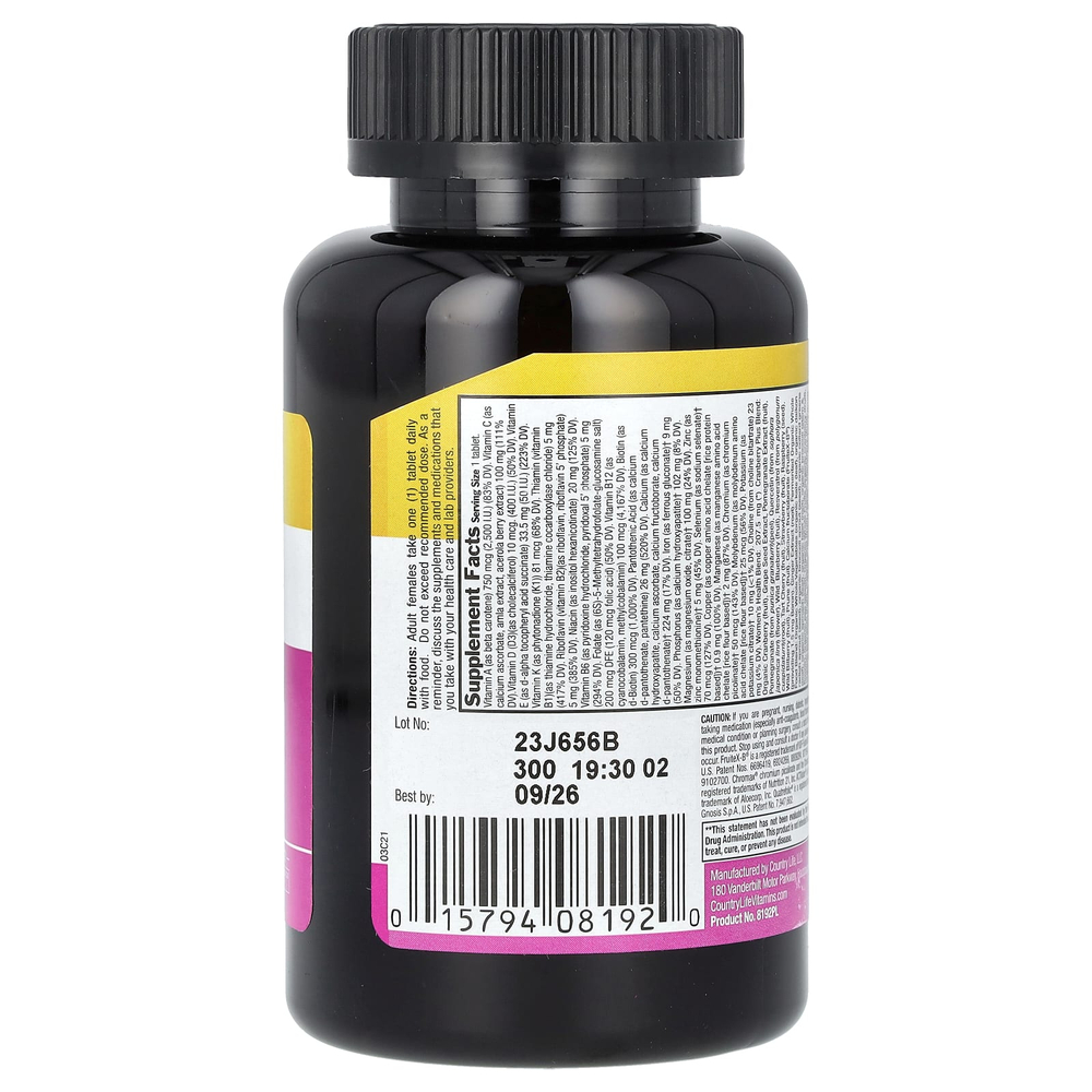 Country Life, Мультивитамины Core Daily-1 для женщин, 60 таблеток