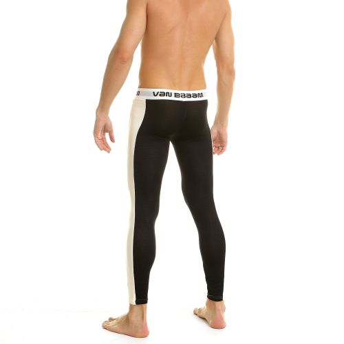 Мужские леггинсы черные с белой вставкой Van Baam 39292