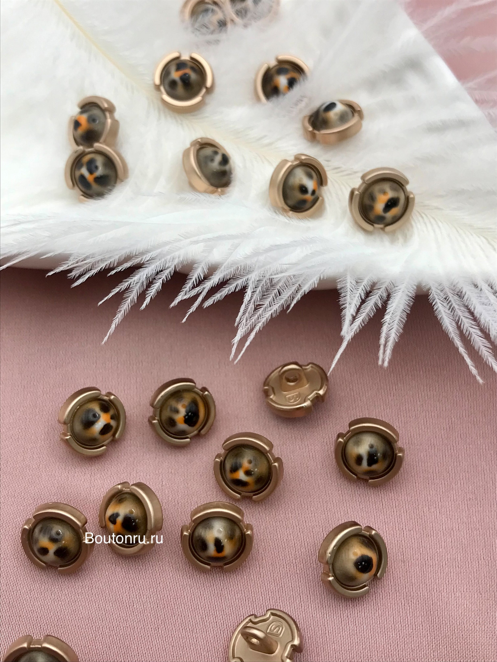 Пуговицы леопардовые матовое золото