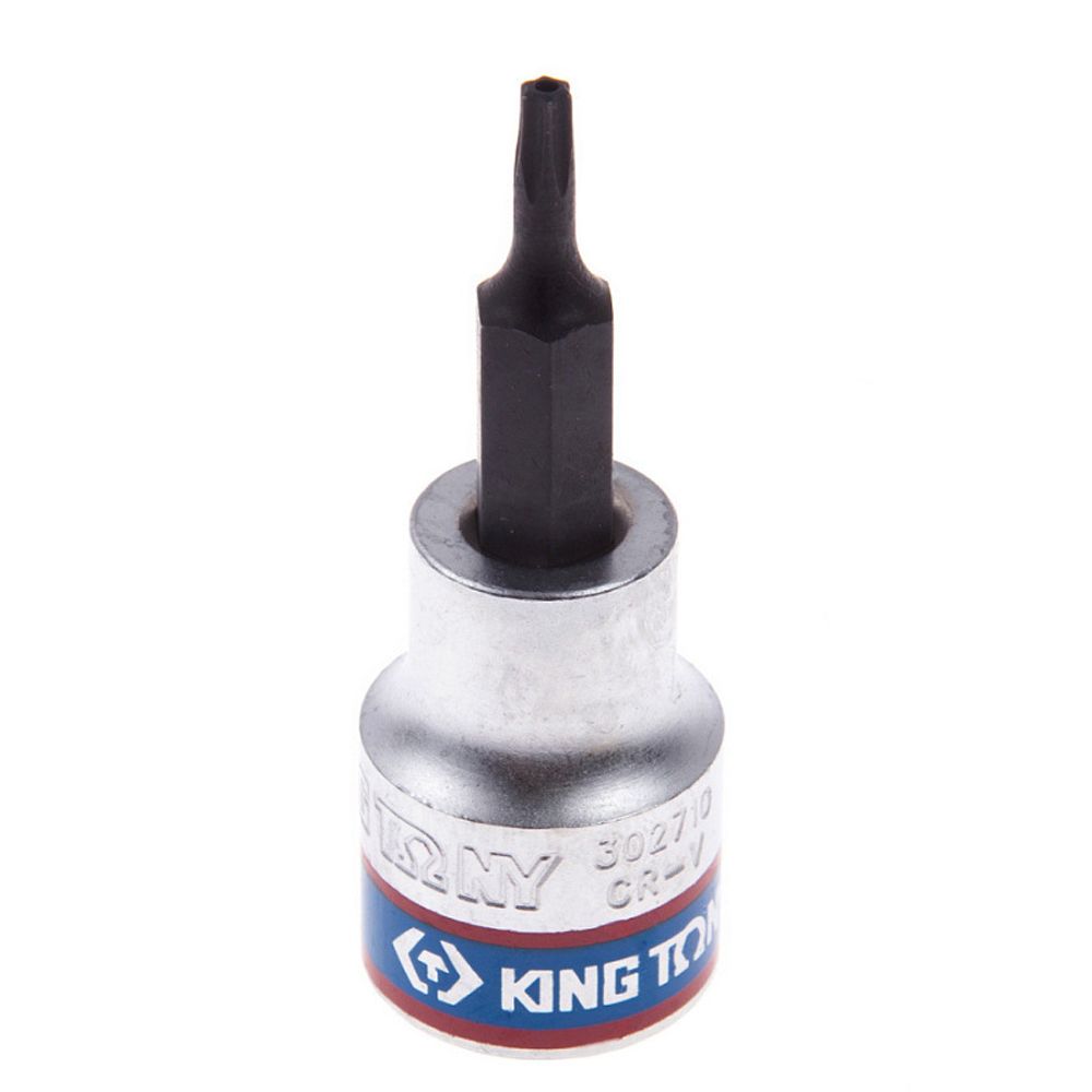 Насадка (бита) торцевая 3/8&amp;quot;, TORX с отверстием, T10, L = 50 мм KING TONY 302710