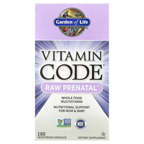 Garden of Life, Vitamin Code®, RAW Prenatal™, витамины для беременных, 180 вегетарианских капсул