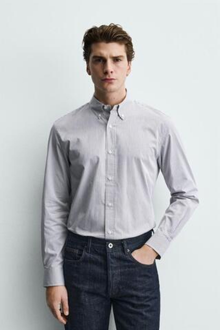 ZARA РУБАШКА REGULAR FIT В КЛЕТКУ, РЫЖЕВАТО-КОРИЧНЕВЫЙ