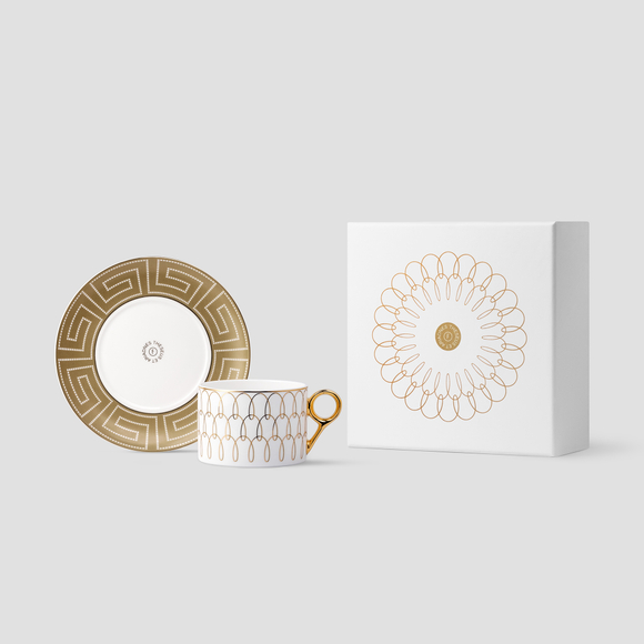 Чайная пара Farforite «Нить Ариадны» 250 мл в подарочной коробке