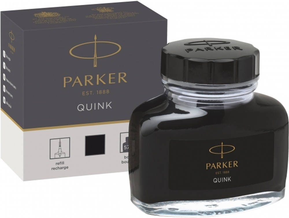 Чернила "Bottle Quink", черные, 57 мл, PARKER