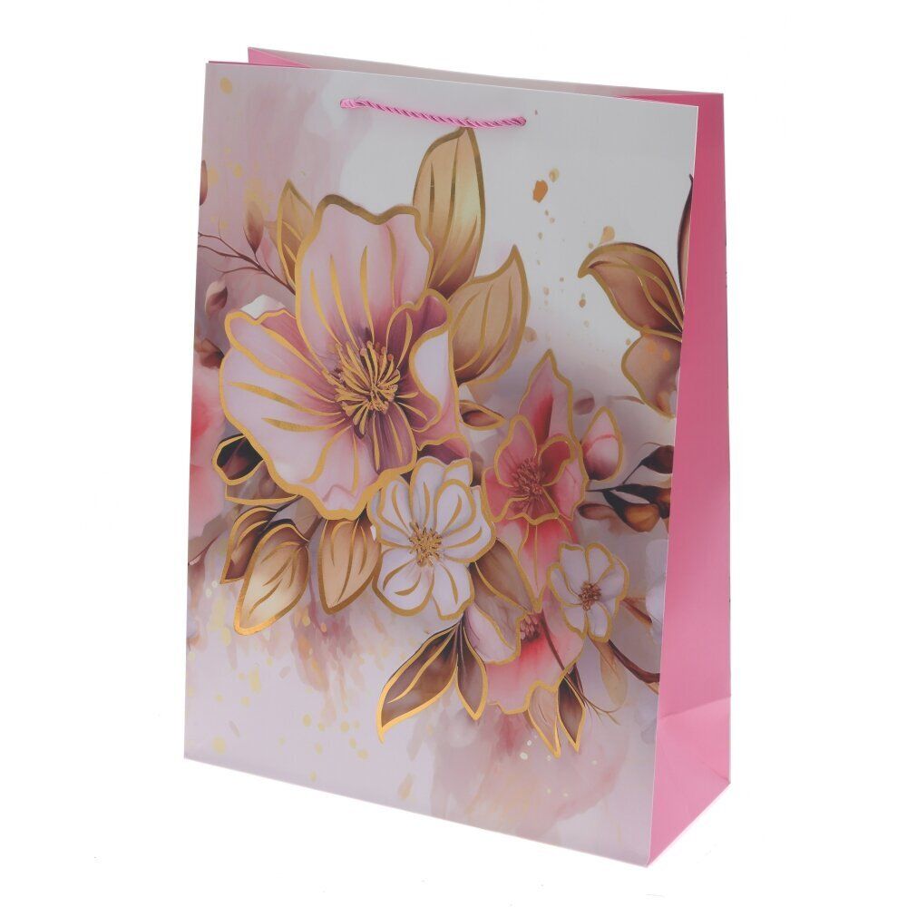 GAEM Пакет подарочный L (бумага 210г/м2, блок микс 12шт), L30 W12 H41,5 см, 4в.