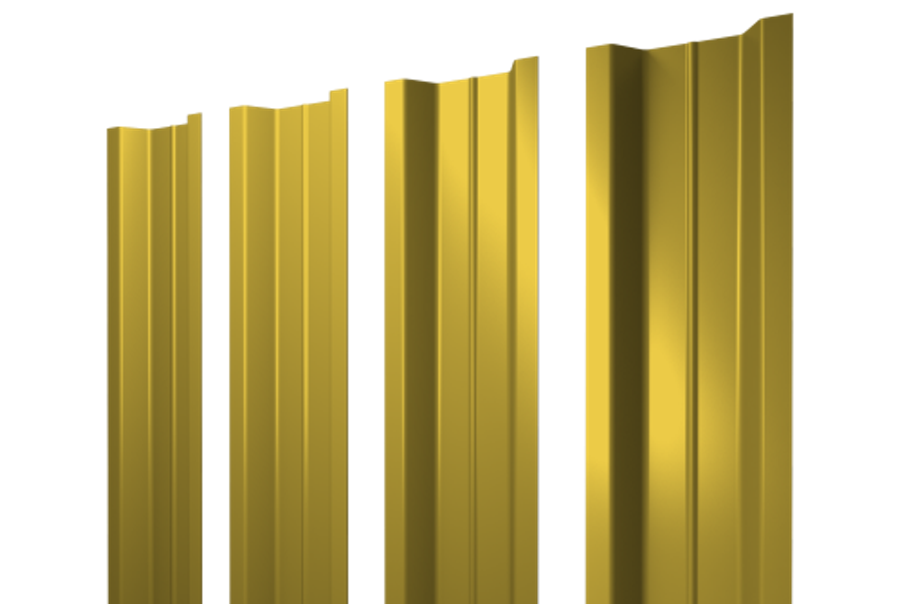 Штакетник П-образный В с прямым резом 0,45 PE RAL 1018 цинково-желтый