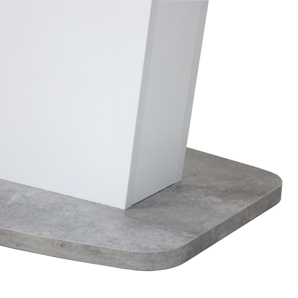 Стол кухонный обеденный раздвижной Цемент светлый/Белый Комфорт 110(145)х68х75 см