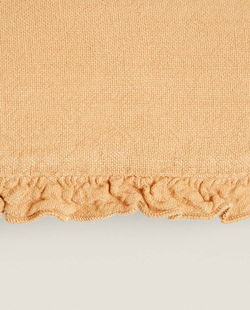 ZARA HOME ЛЬНЯНОЙ ЧЕХОЛ ДЛЯ ДЕКОРАТИВНОЙ ПОДУШКИ, ОХРА