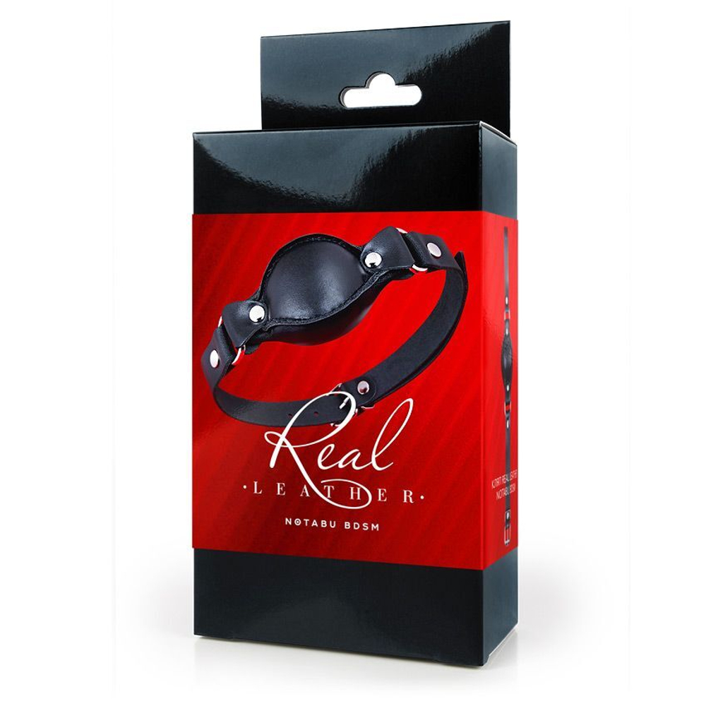 Черный кожаный кляп (Цвет: черный)