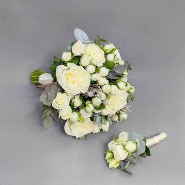 Букет невесты и бутоньерка