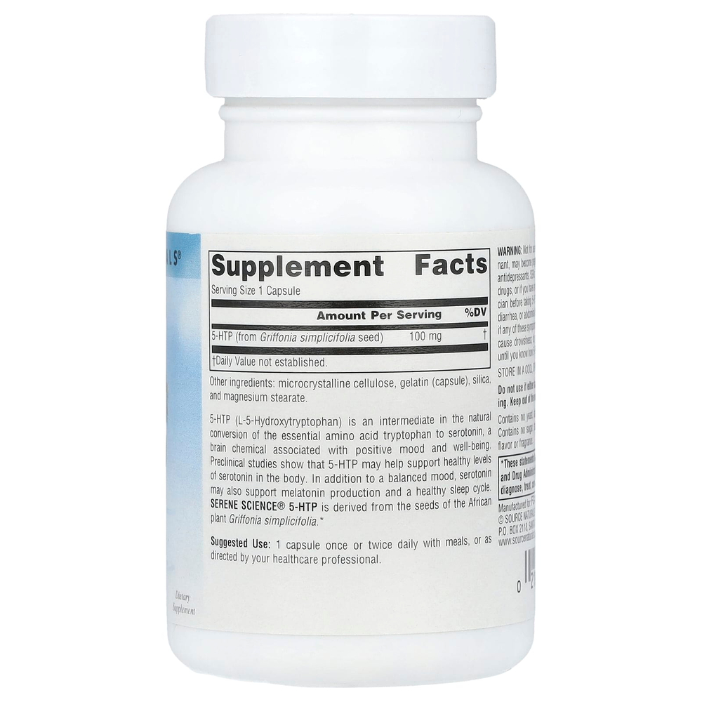 Source Naturals, Serene Science®, 5-HTP, 100 мг, 60 капсул