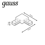 Коннектор Gauss для трекового шинопровода угловой белый TR108