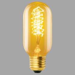 IL-V-L45A-40-GOLDEN-E27 CW01 Лампа накаливания Vintage. Форма цилиндр. длина 113 мм. Форма нити CW. Картон. ТМ Uniel