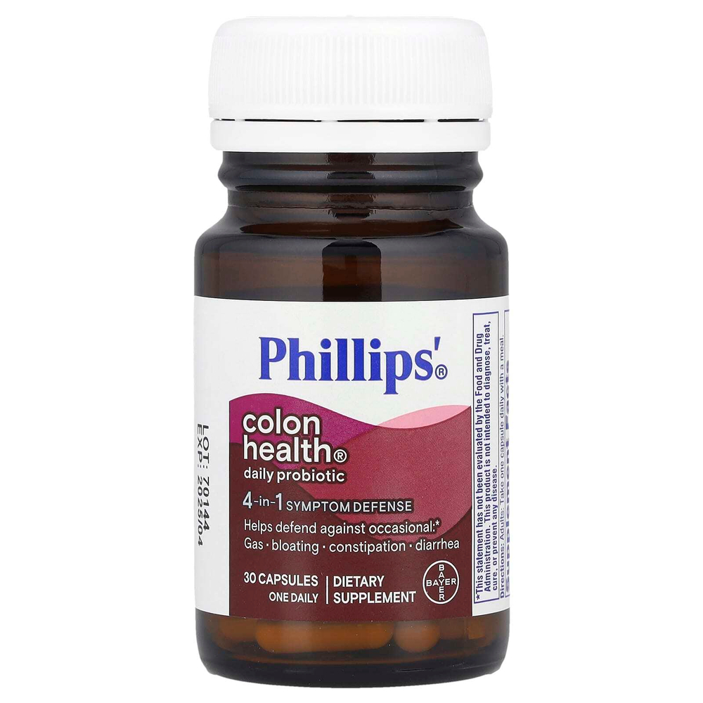 Phillip's, Ежедневная добавка с пробиотиками для здоровья кишечника, 30 капсул