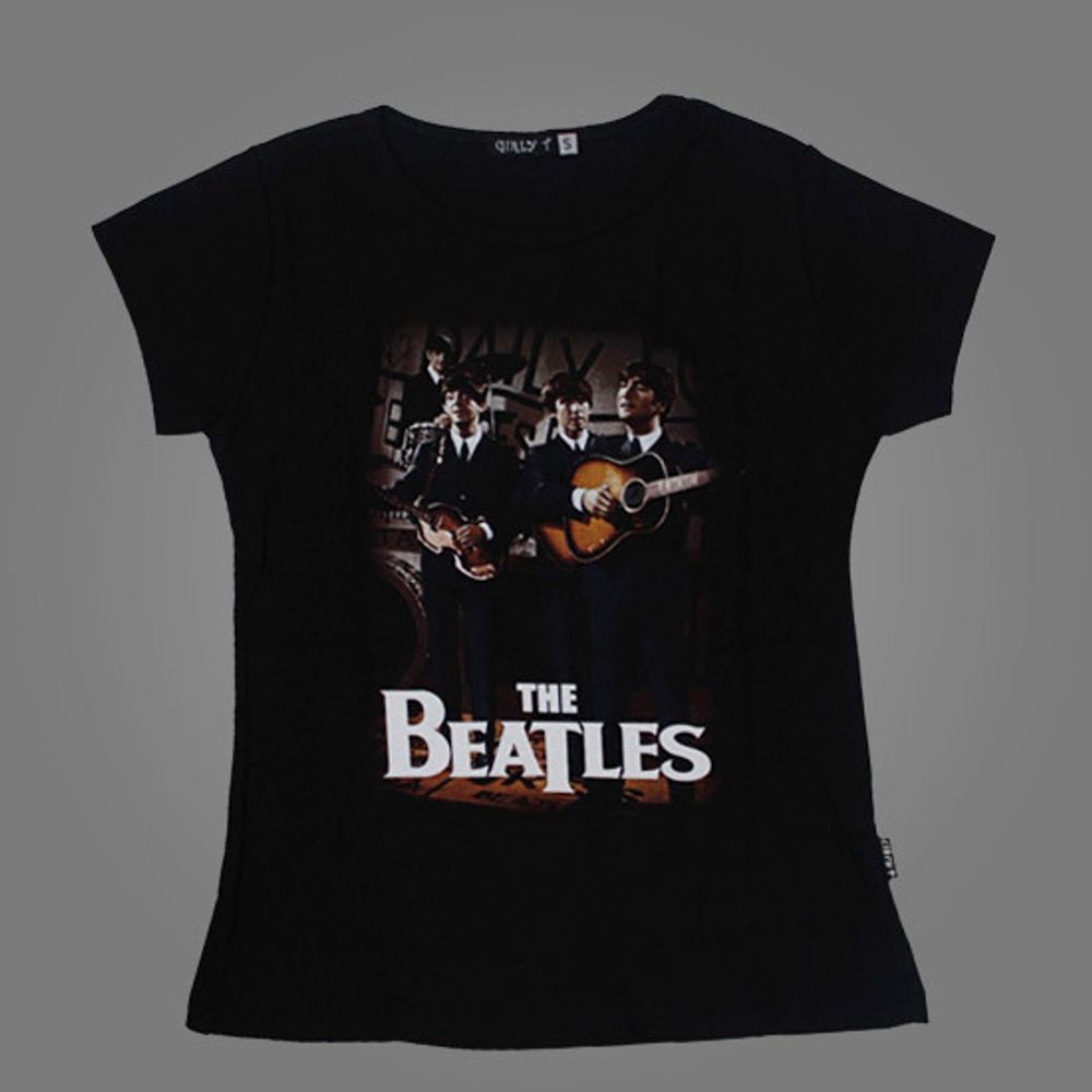 Футболка женская The Beatles группа с гитарами