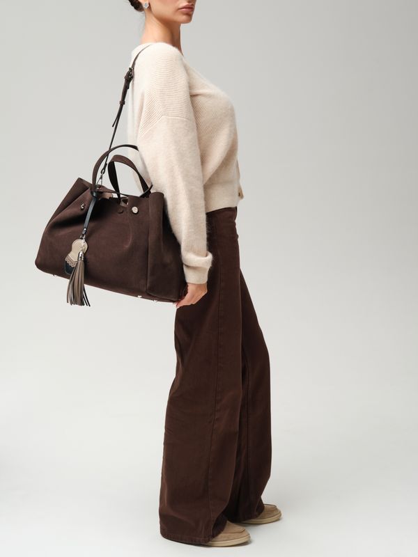 Замшевая сумка с матрешкой Vasilisa DBR 31210 коричневый шоколад