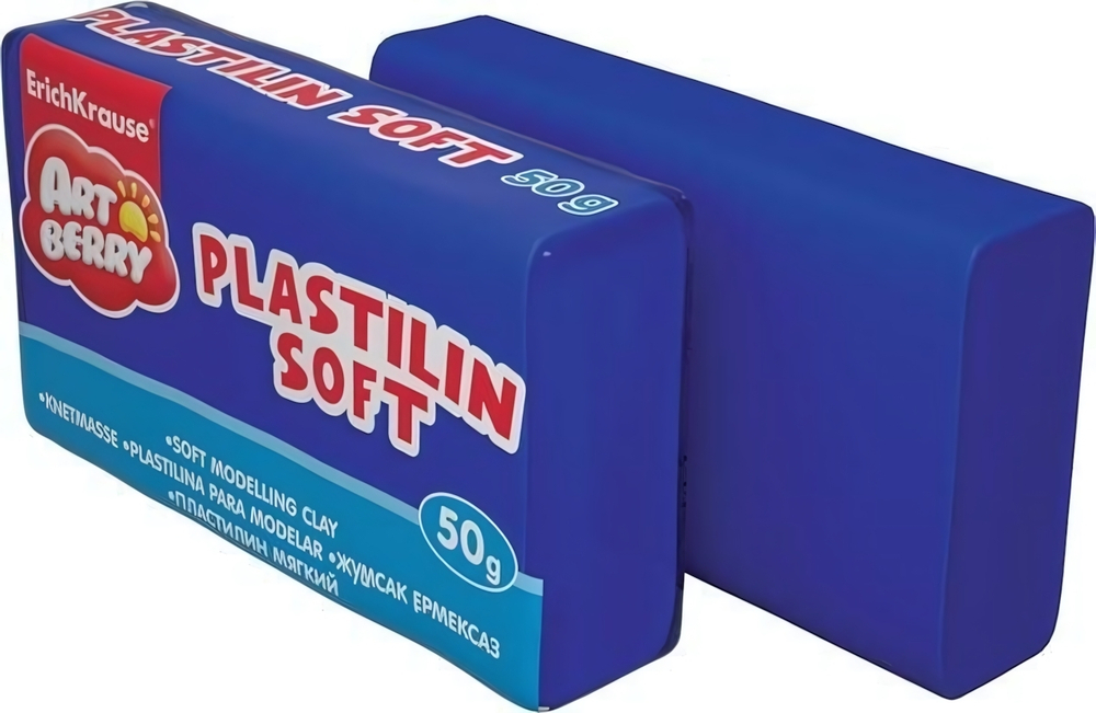 Пластилин мягкий "Artberry" синий, 50 гр (ErichKrause) (Комплект 6шт.)