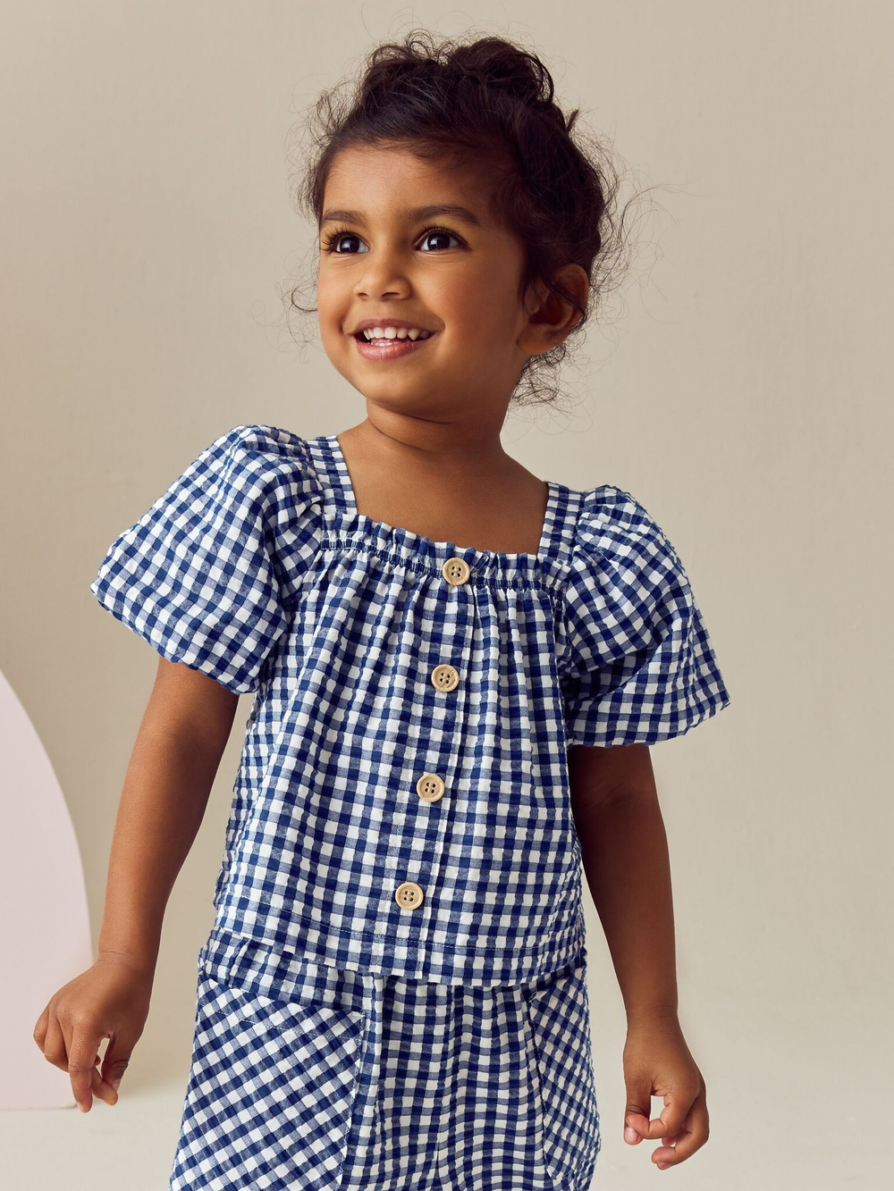 Блуза и брюки в комплекте для девочки Next E29-031, Темно-синий, Белый